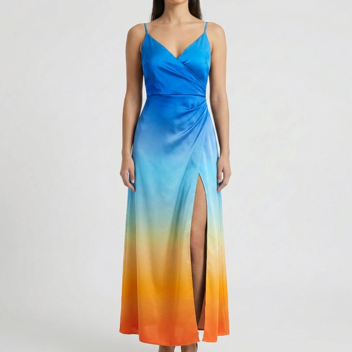 Vestido Maxi Sin Mangas Con Ventana Lateral