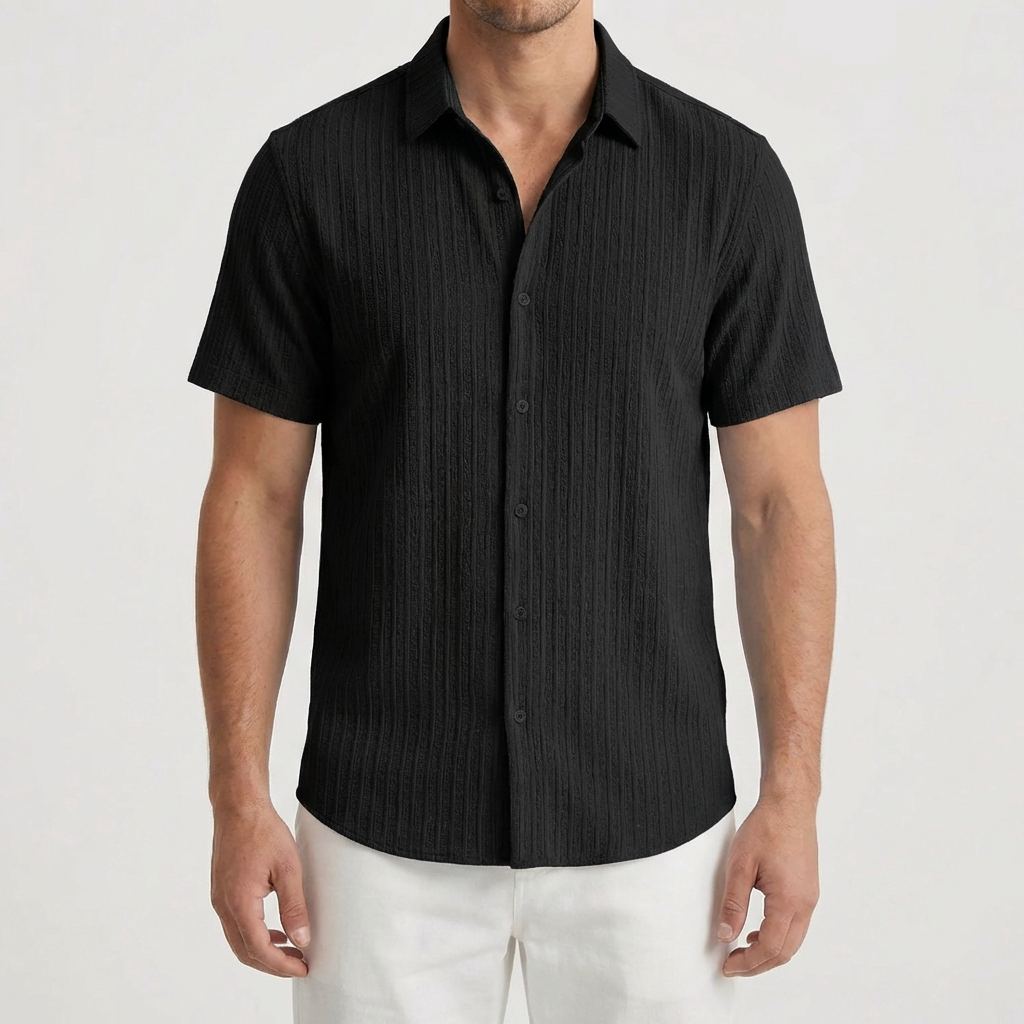 Camisa de Manga Corta con Botones para Hombres