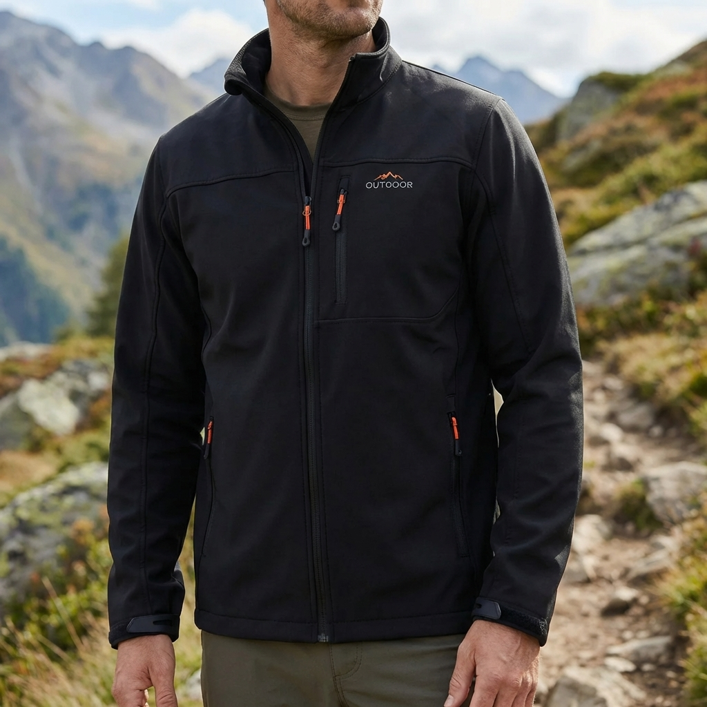 Chaqueta con Capucha Softshell con Cremallera para Hombres