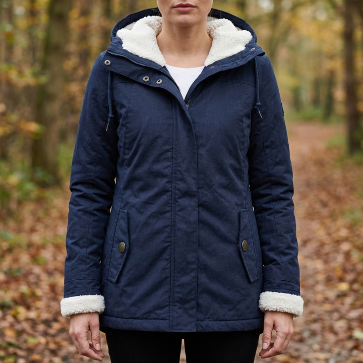 Abrigo de Invierno con Capucha a Media Largo para Mujeres