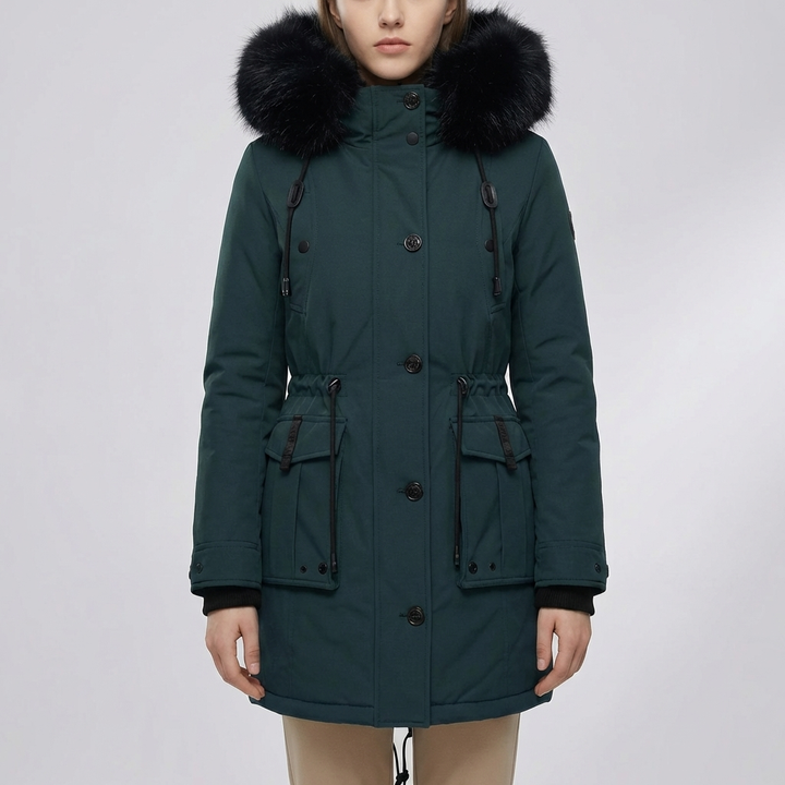 Chaqueta Aislada con Capucha Media Larga para Mujeres