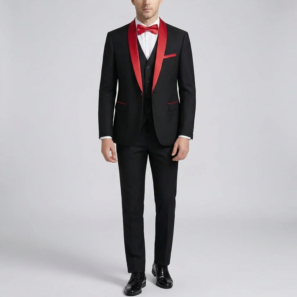 Conjunto de traje formal de 3 piezas ajustado