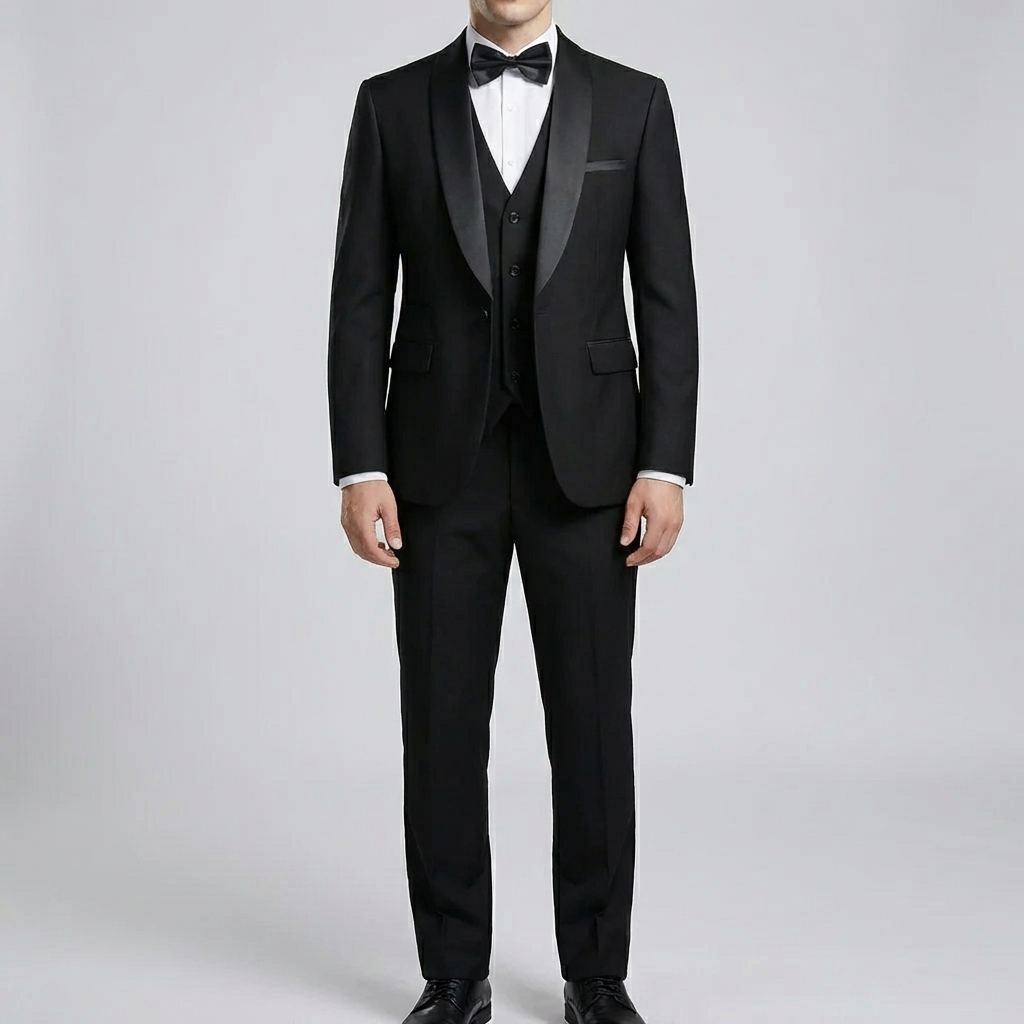 Conjunto de traje formal de 3 piezas ajustado