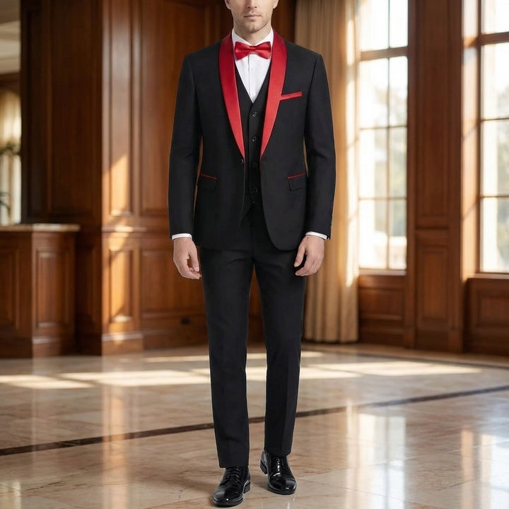 Conjunto de traje formal de 3 piezas ajustado