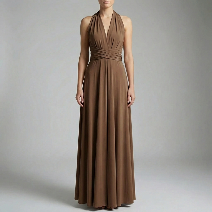 Vestido Midi Envuelto Ajustable Para Mujeres