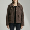 Chaqueta de Polar Teddy Recortada con Solapa