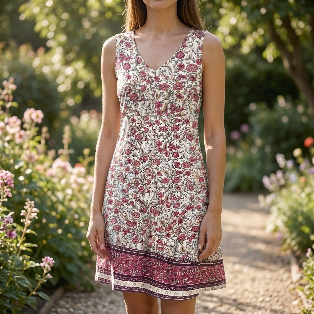 Vestido Mini Sin Mangas con Estampado Floral