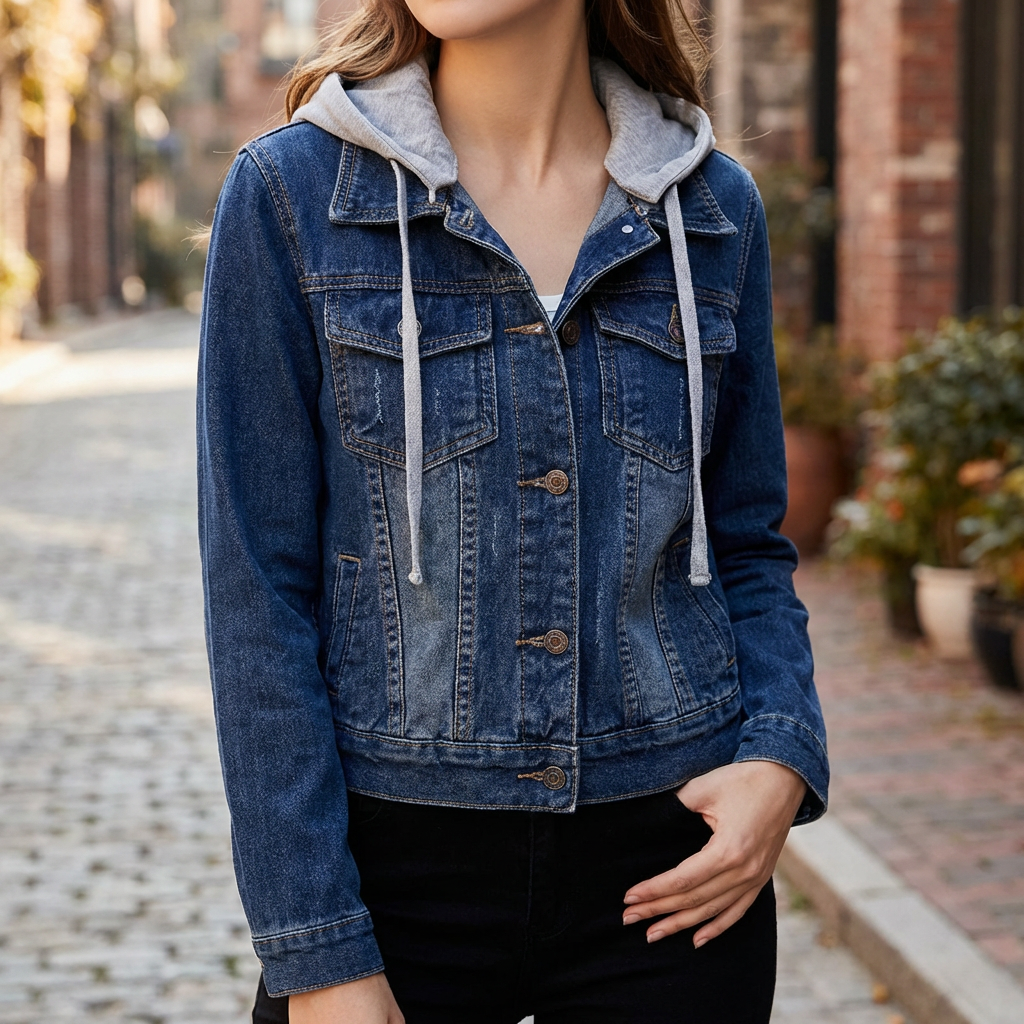 Chaqueta de Denim Recortada Estilosa para Mujeres