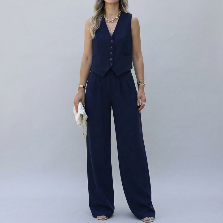 Conjunto de Blazer Sin Mangas Elegante para Mujeres