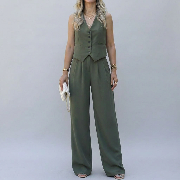 Conjunto de Blazer Sin Mangas Elegante para Mujeres