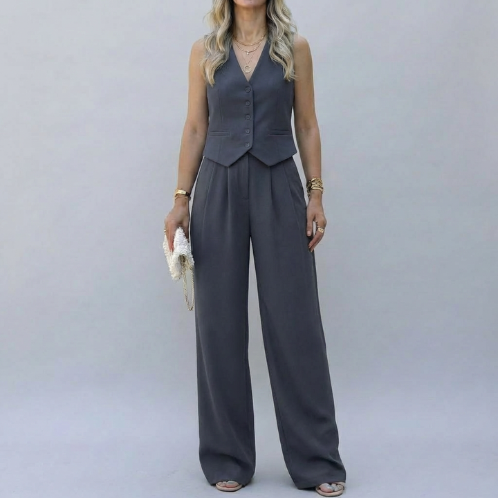 Conjunto de Blazer Sin Mangas Elegante para Mujeres