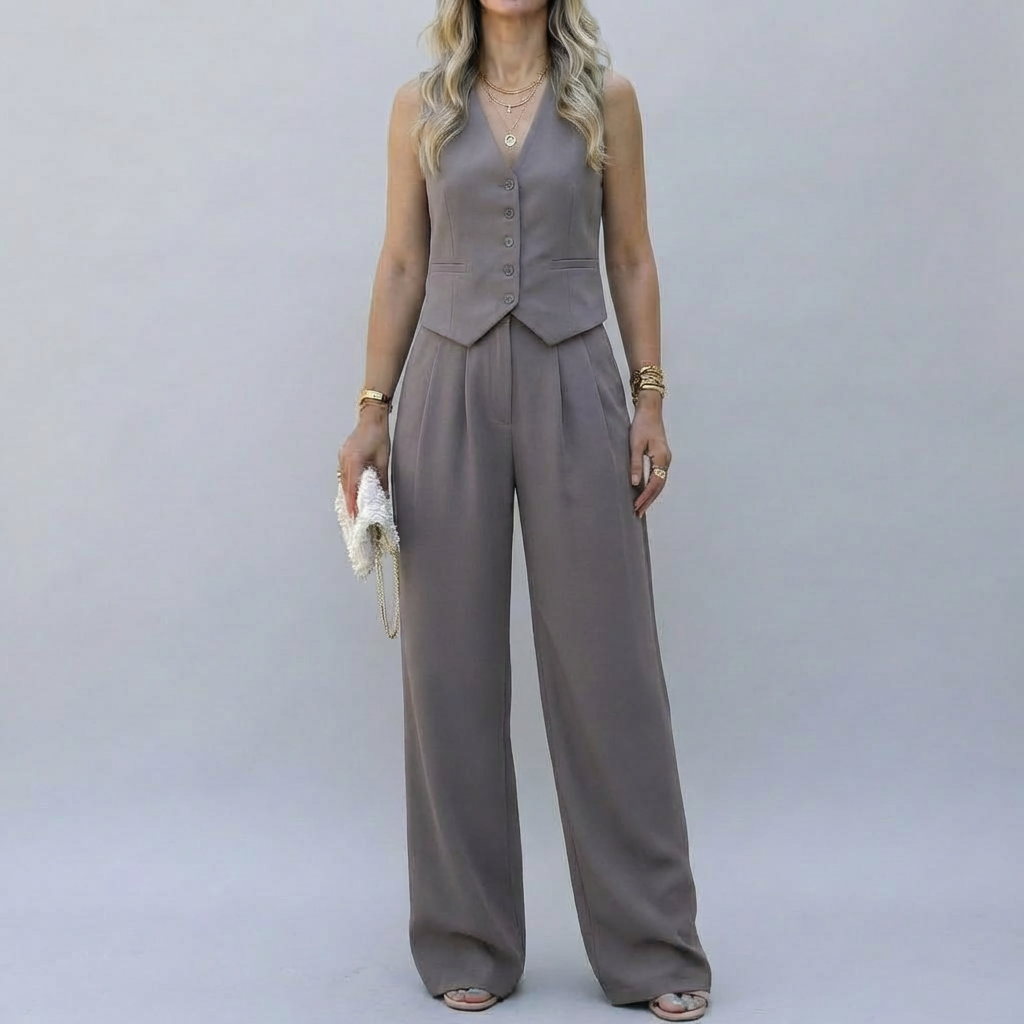 Conjunto de Blazer Sin Mangas Elegante para Mujeres