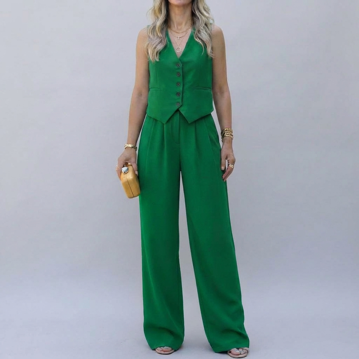 Conjunto de Blazer Sin Mangas Elegante para Mujeres