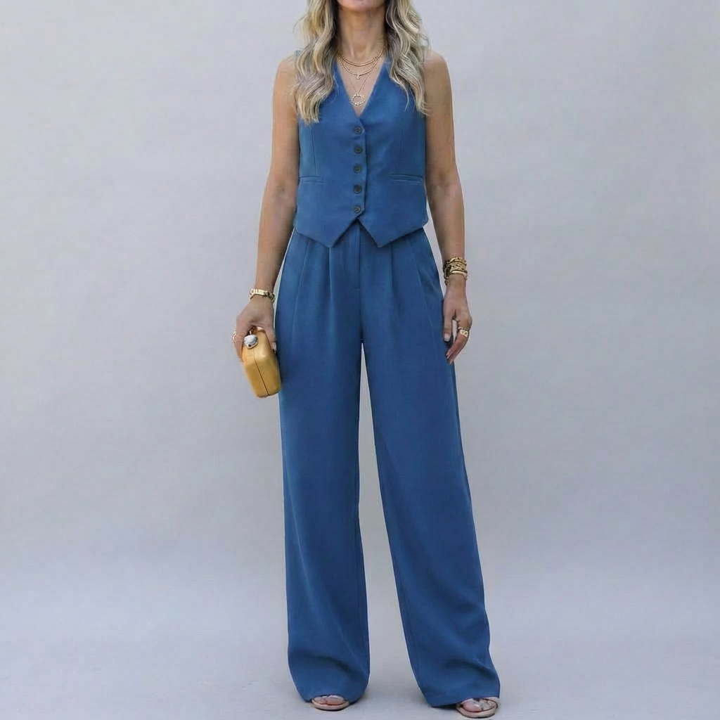 Conjunto de Blazer Sin Mangas Elegante para Mujeres