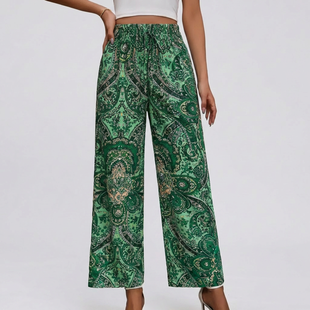 Pantalón Ancho Bohemio para Mujeres