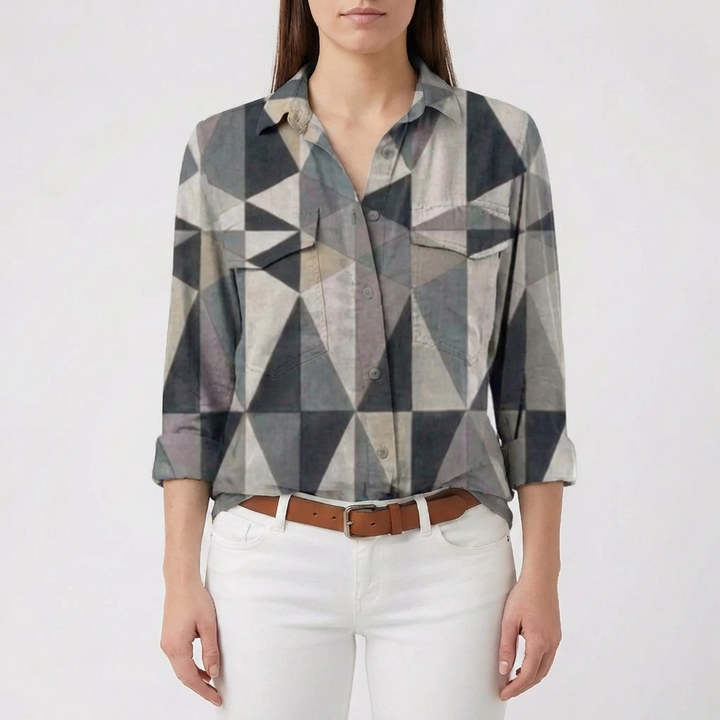 Blusa con Estampado Floral y Botones