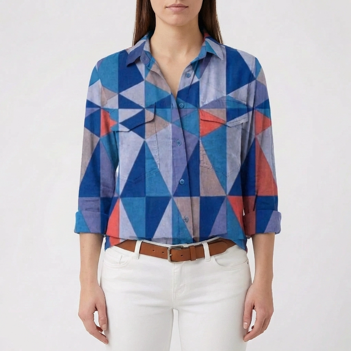 Blusa con Estampado Floral y Botones