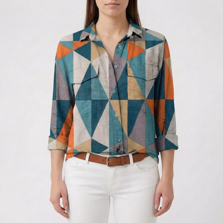 Blusa con Estampado Floral y Botones