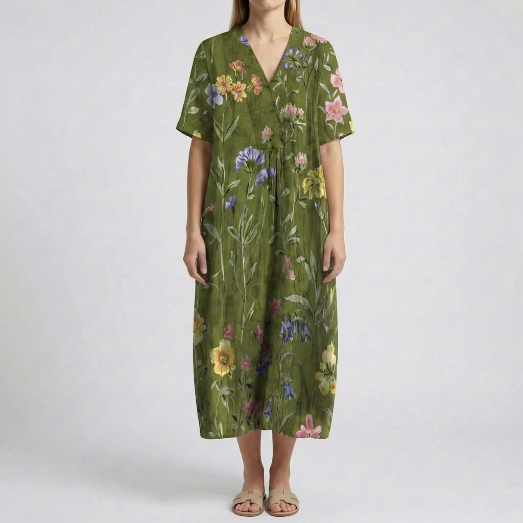 Vestido Midi-Imprimido Floral