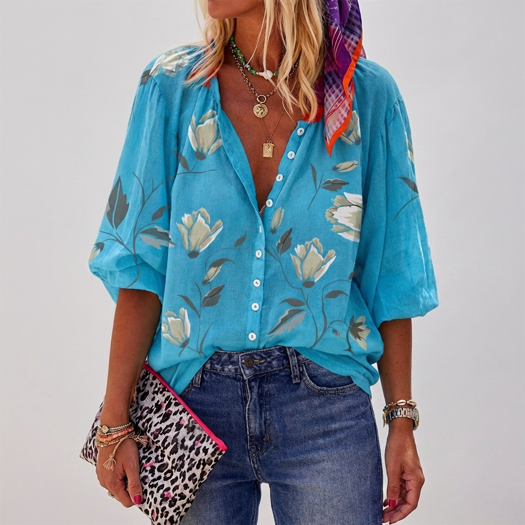 Blusa Floral de Verano para Mujeres