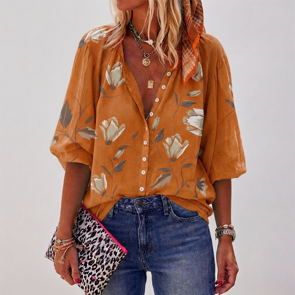 Blusa Floral de Verano para Mujeres