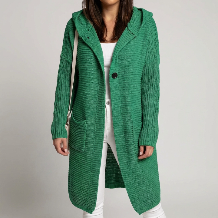 Cardigan con Capucha de Punto Cómodo para Mujeres