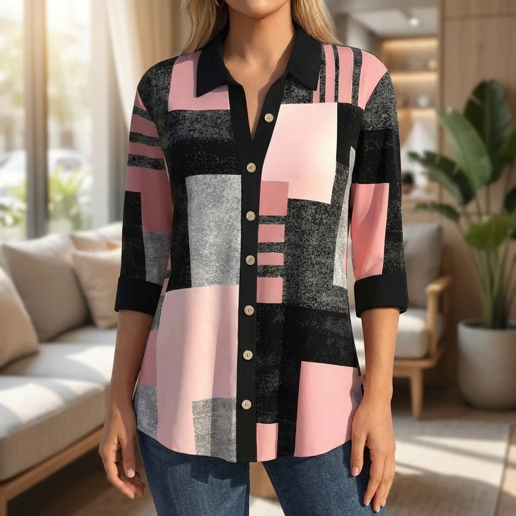 Blusa Casual para Mujer con Patrón a Cuadros