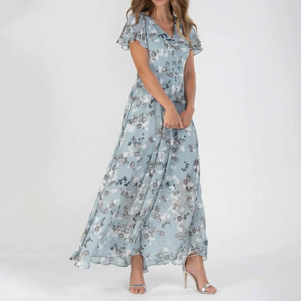 Vestido Maxi Imprimir Floral Vintage para Mujeres