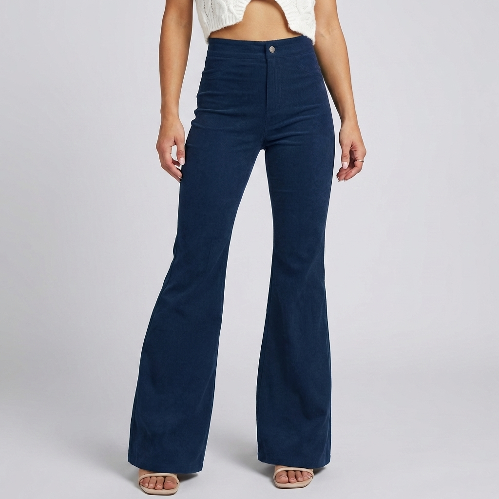 Pantalones Acampanados de Terciopelo Trendy para Mujeres