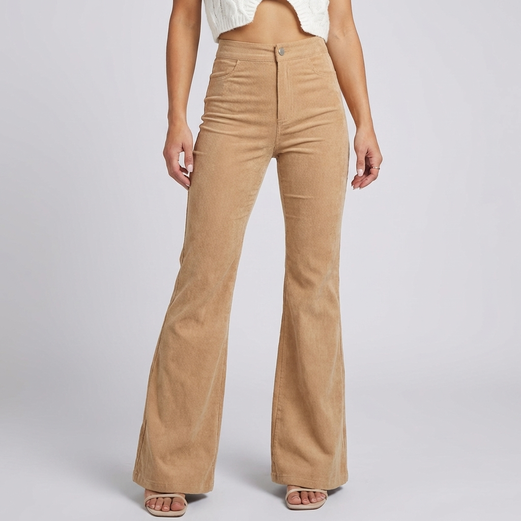 Pantalones Acampanados de Terciopelo Trendy para Mujeres
