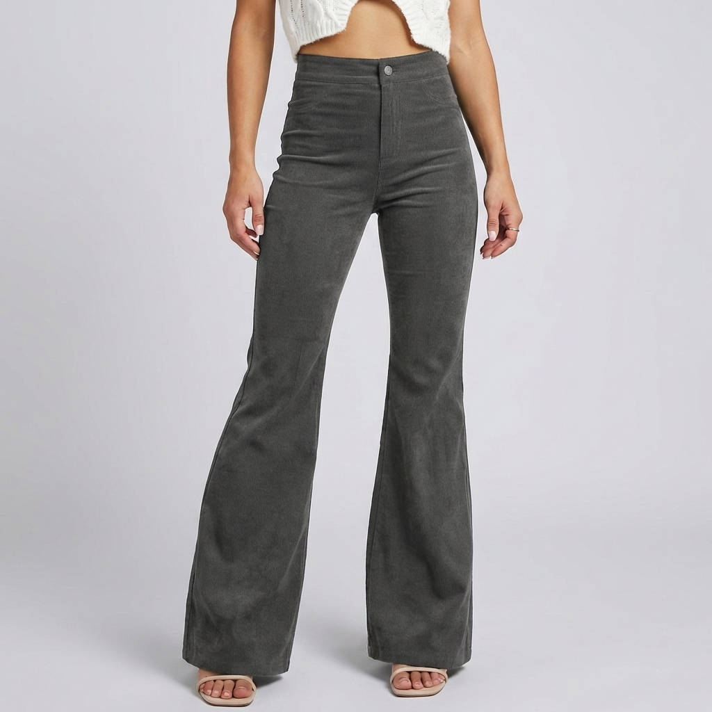 Pantalones Acampanados de Terciopelo Trendy para Mujeres