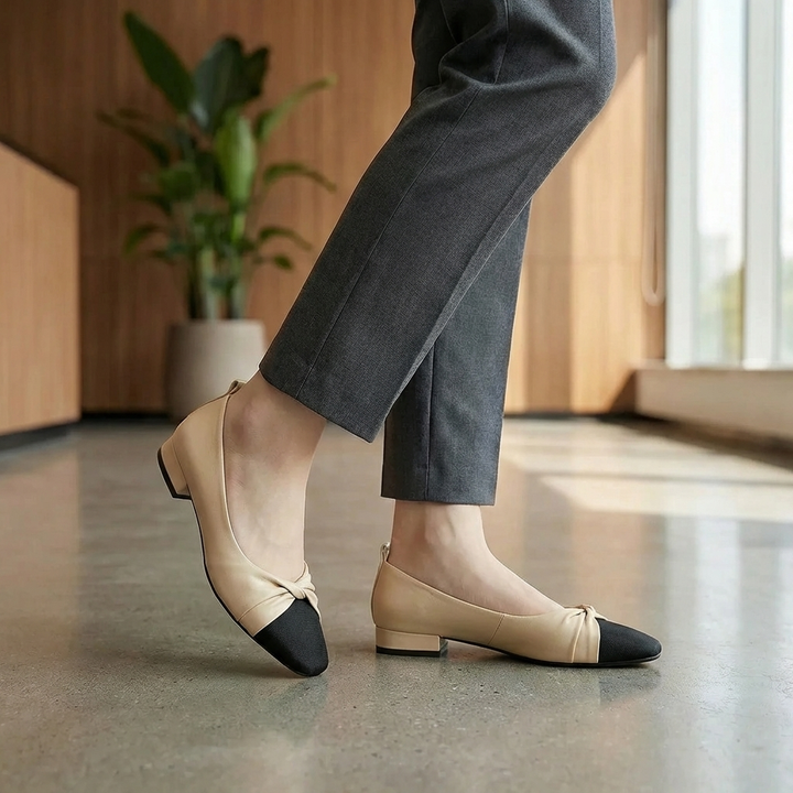 Zapato de Tacón Bajo Punta Afilada para Mujeres