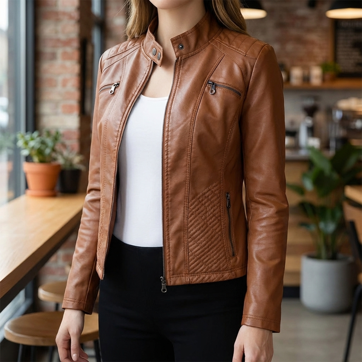 Chaqueta de Cuero Estilosa para Mujeres