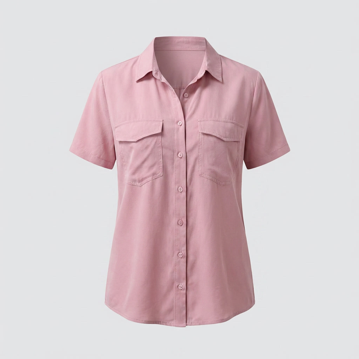 Blusa Elegante de Manga Corta para Mujeres
