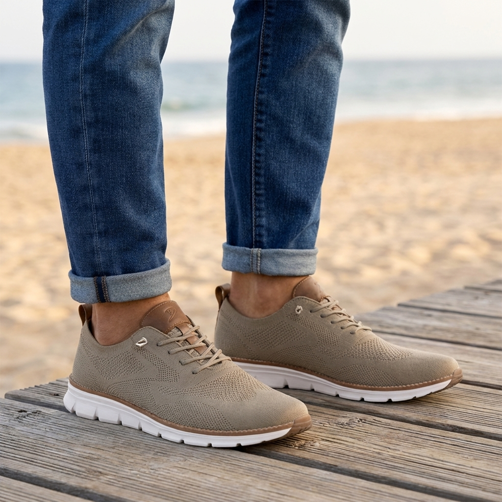 Zapatos de Hombre con Malla Transpirable y Cordones