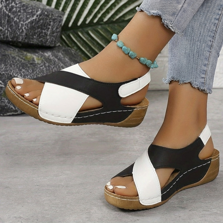 Sandalias de Plataforma con Cuña de Bloque de Color para Mujeres