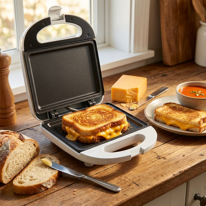 Prensa para Sandwiches Compacta 2 en 1