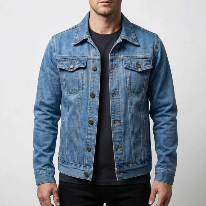 Chaqueta de Camionero con Botones Clásica para Hombres