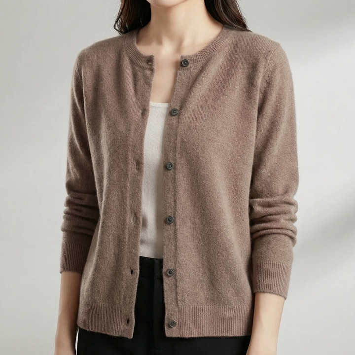 Cardigan O-Cuello Redondo con Botones para Mujeres