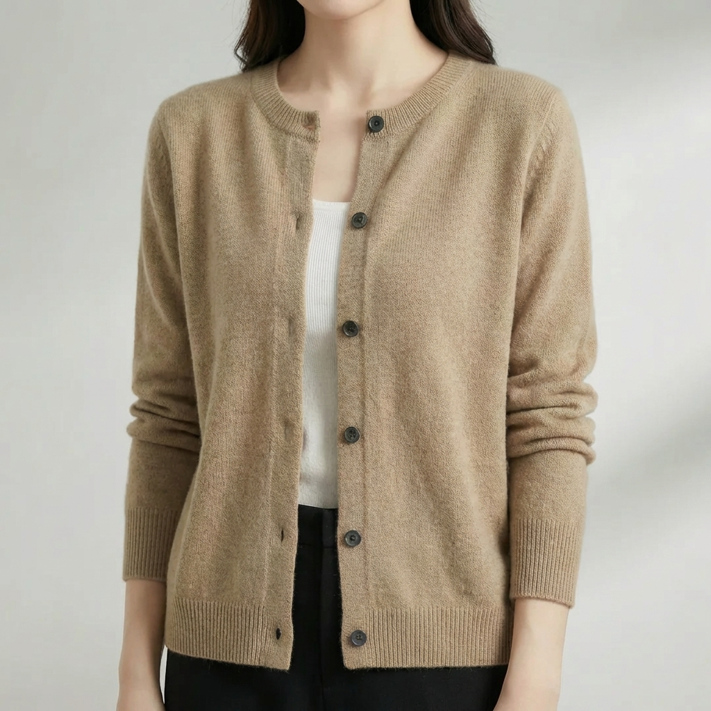 Cardigan O-Cuello Redondo con Botones para Mujeres