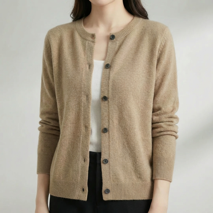 Cardigan O-Cuello Redondo con Botones para Mujeres