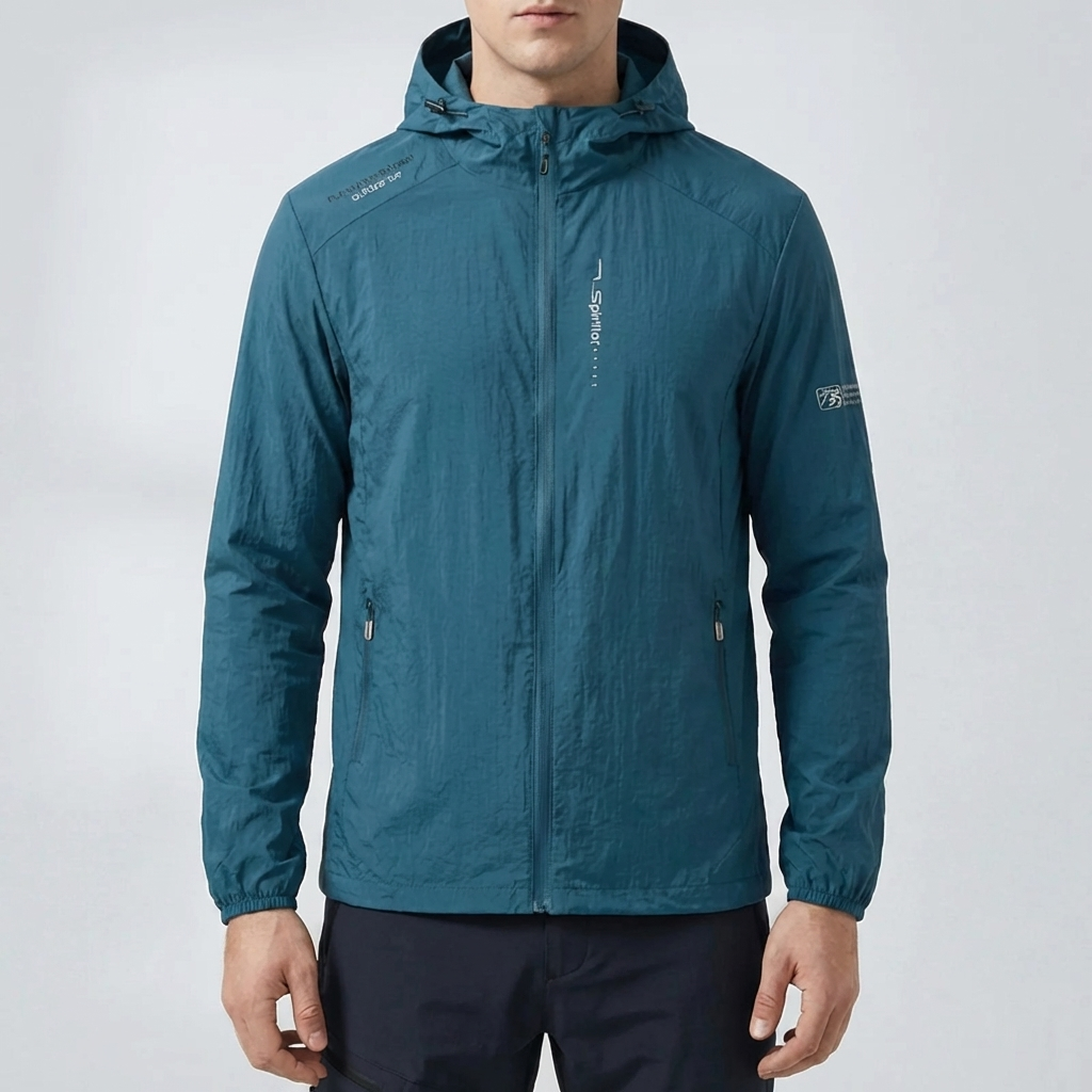 Chaqueta de Viento Ultraligera con Capucha para Hombres