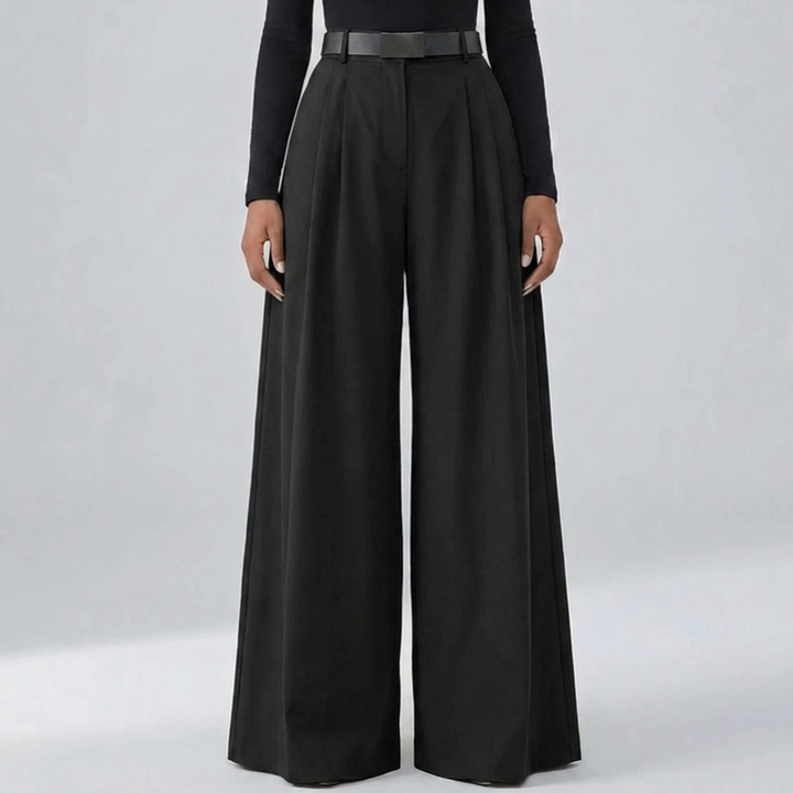 Pantalones de Mujer de Pierna Ancha de Cintura Alta y Largo Completo