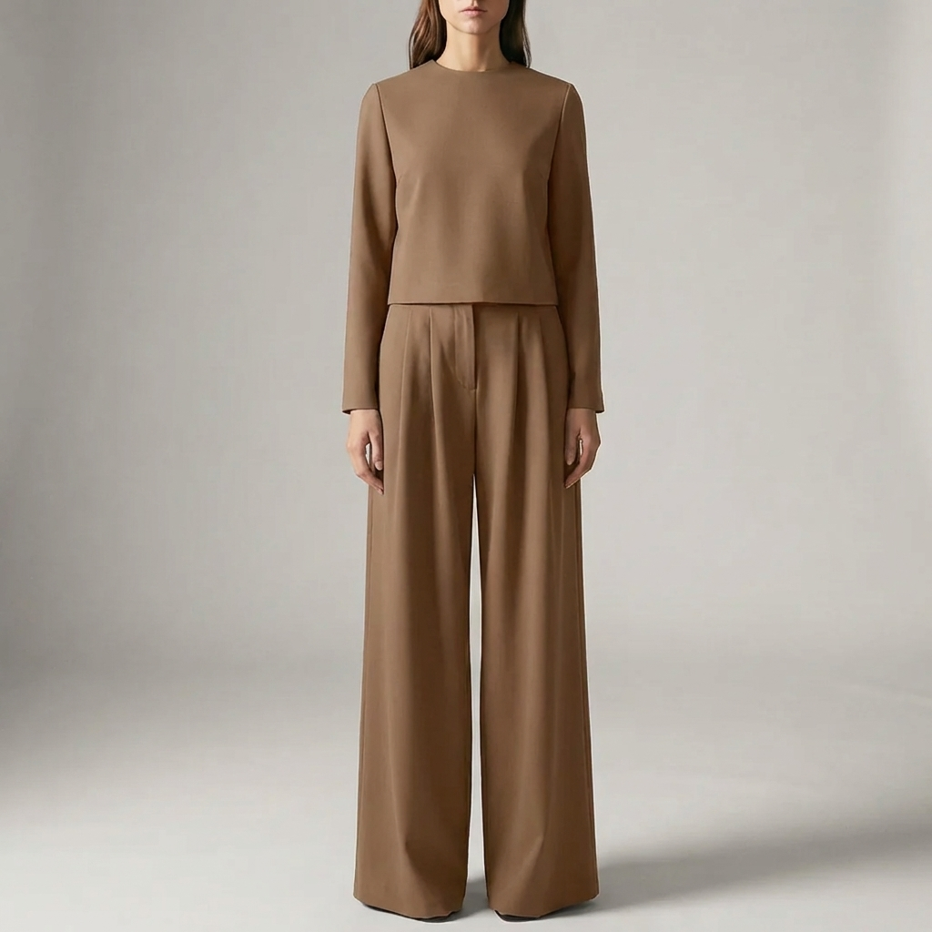 Conjunto de Top y Pantalones Formales de Dos Piezas para Mujeres