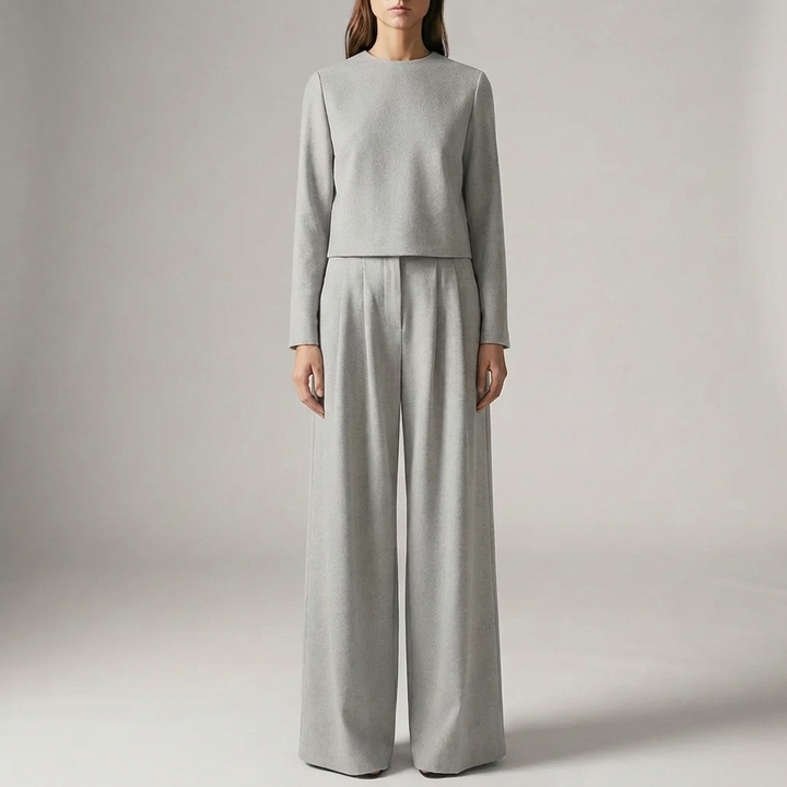Conjunto de Top y Pantalones Formales de Dos Piezas para Mujeres