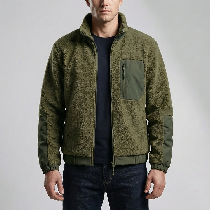 Chaqueta de Forro Polar con Cremallera Completa para Hombres