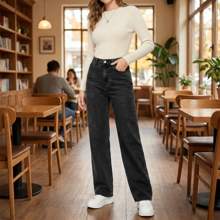 Jeans Rectos Casuales para Mujeres
