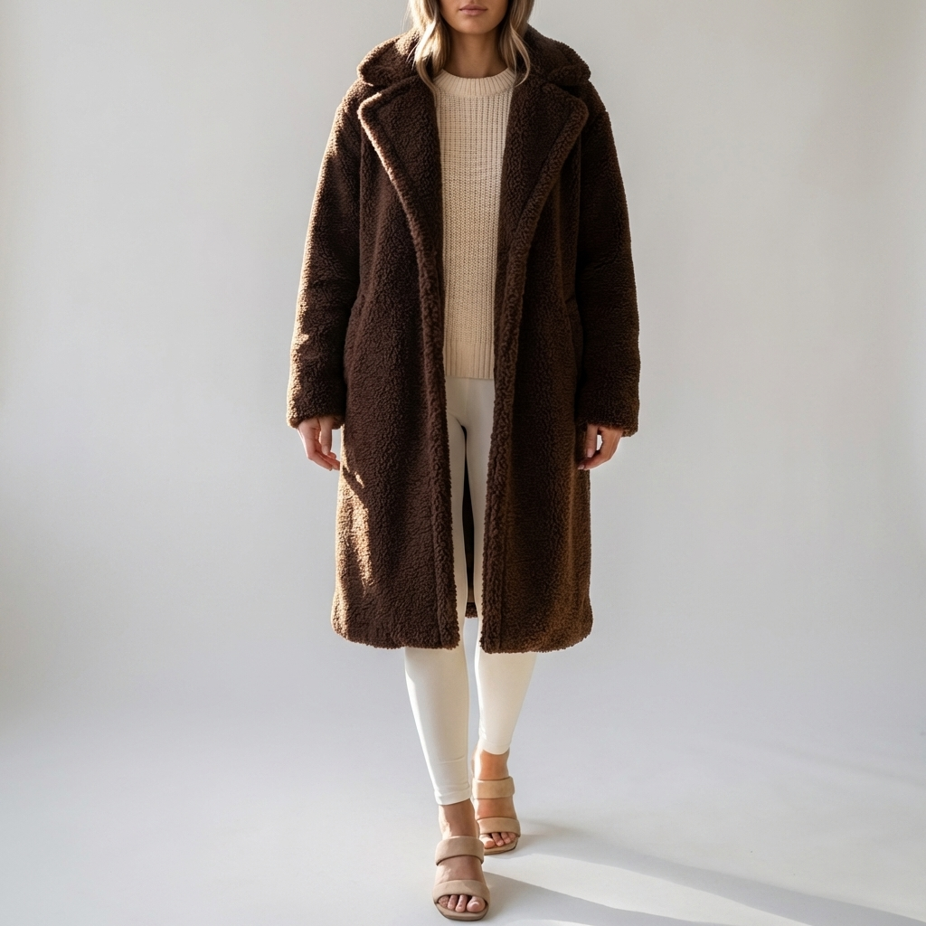 Abrigo Teddy Largo para Mujeres