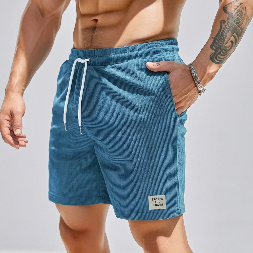 Pantalones Cortos de Corduroy Casuales para Hombres