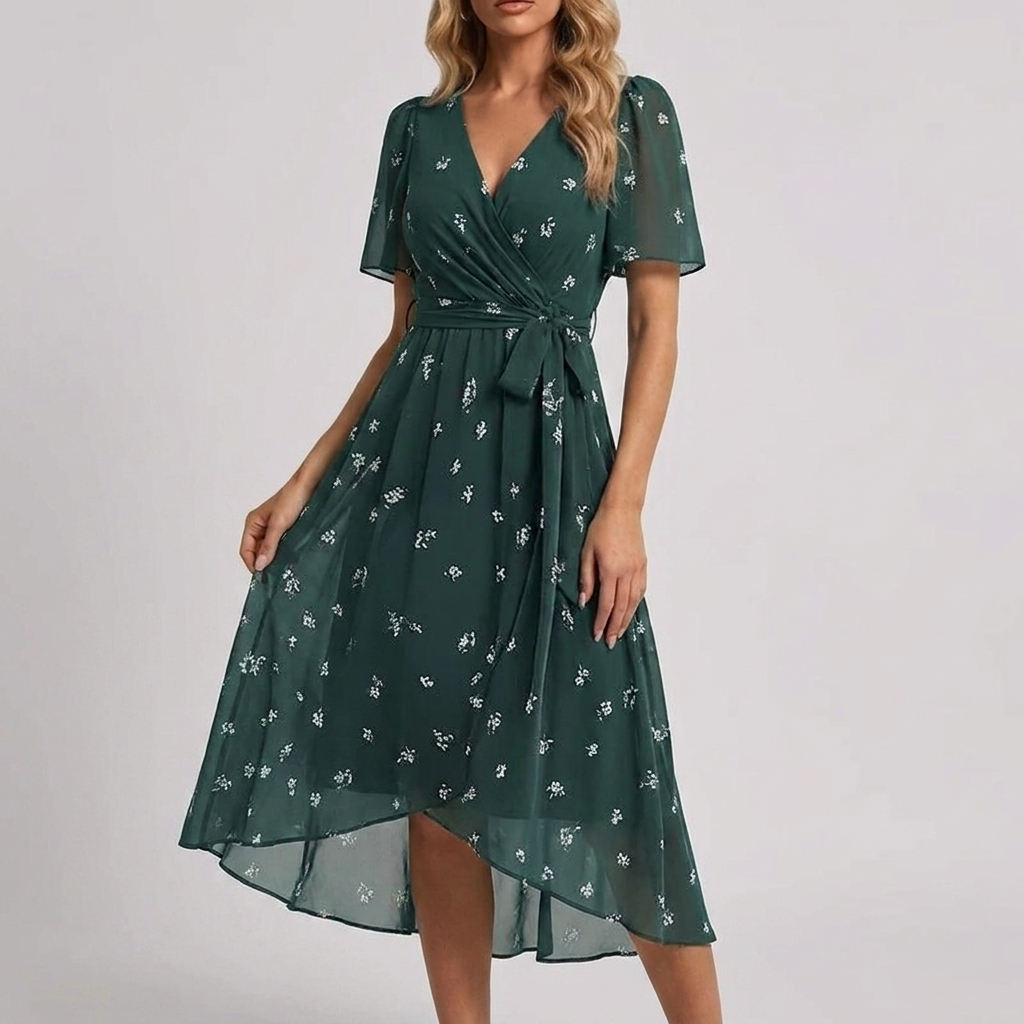 Vestido Floral Fluido de Verano para Mujeres